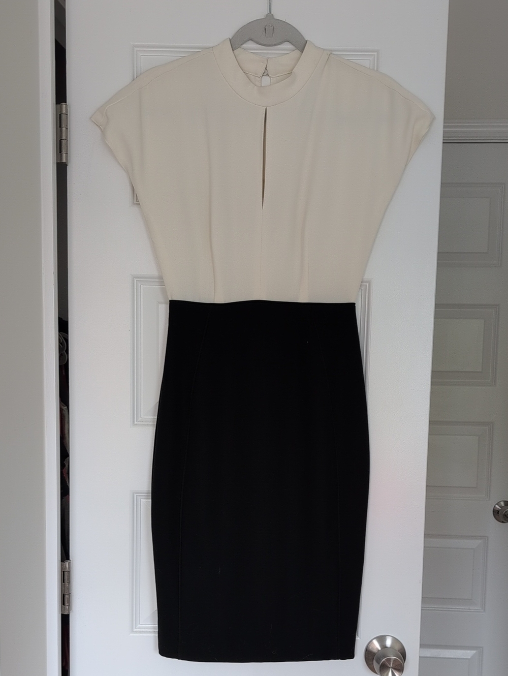 Reiss Cream And Black Sheath Dress